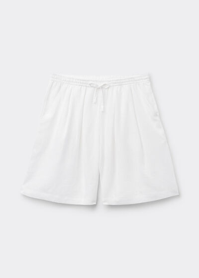 Linen and Viscose Bermuda Shorts