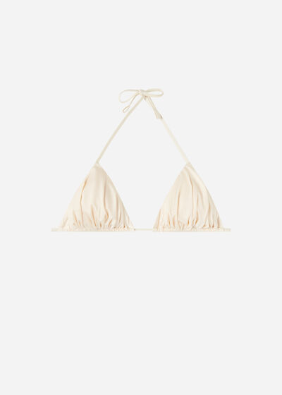 Triangel-Bikinioberteil mit herausnehmbaren Polstern Shiny Satin