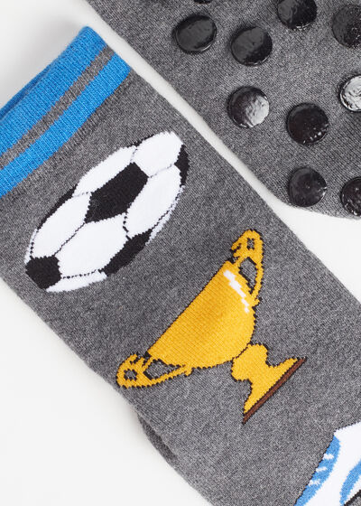 Detské protišmykové ponožky s futbalovým motívom