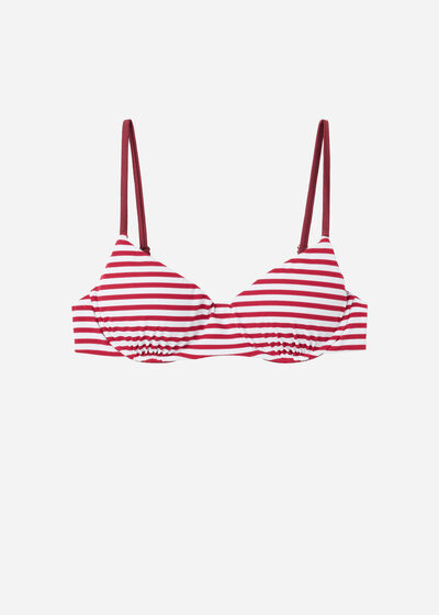 Top de bikini estilo camisola con relleno extraíble Nautical Stripes