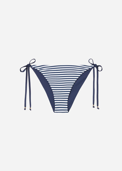 Bikinihose mit schmalen Bändchen Nautical Stripes