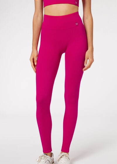 Seamless Fine Ribbed Sports Leggings
