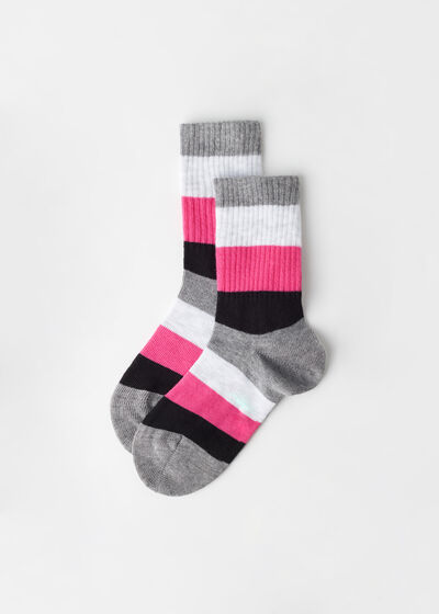 Chaussettes basses à rayures pour enfants