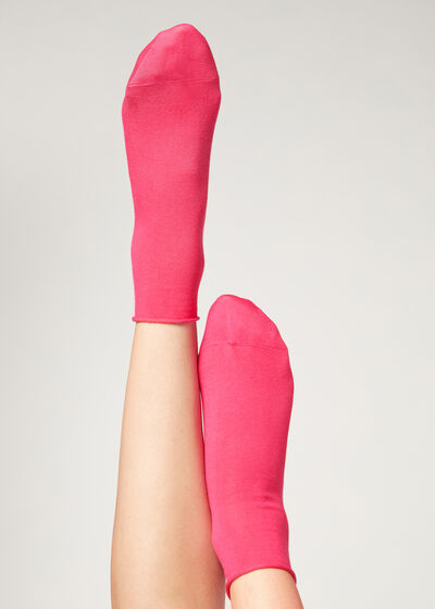 Cuffless Short Socks in Cotton