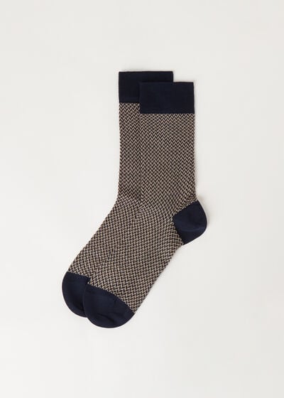 Men’s Herringbone Pattern Short Socks