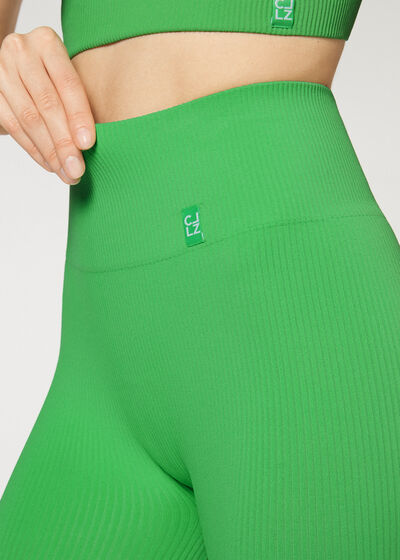 Seamless Fine Ribbed Sports Leggings