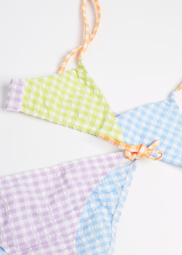 Bikini Deux Pièces Triangle Lurex - Taille M - Vert/jeune/violet - Neuf Avec étiquettes
