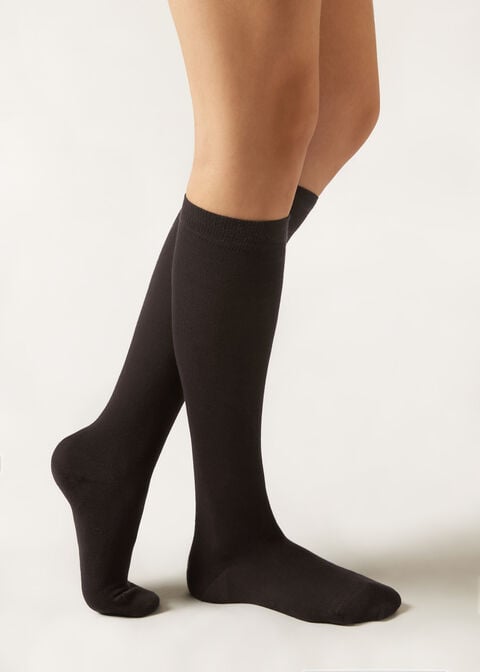 Long Satin Cotton Socks