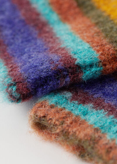 Chaussettes courtes en laine à rayures en dégradé