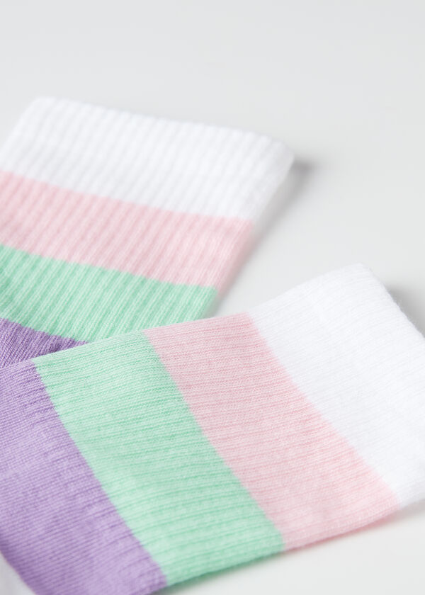 Stripe Patterned Short Socks