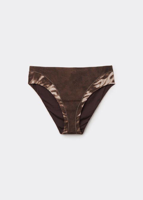 Bas de Bikini Taille Haute Brown Suede