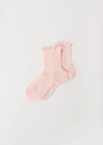 Krátké dívčí žebrované ponožky