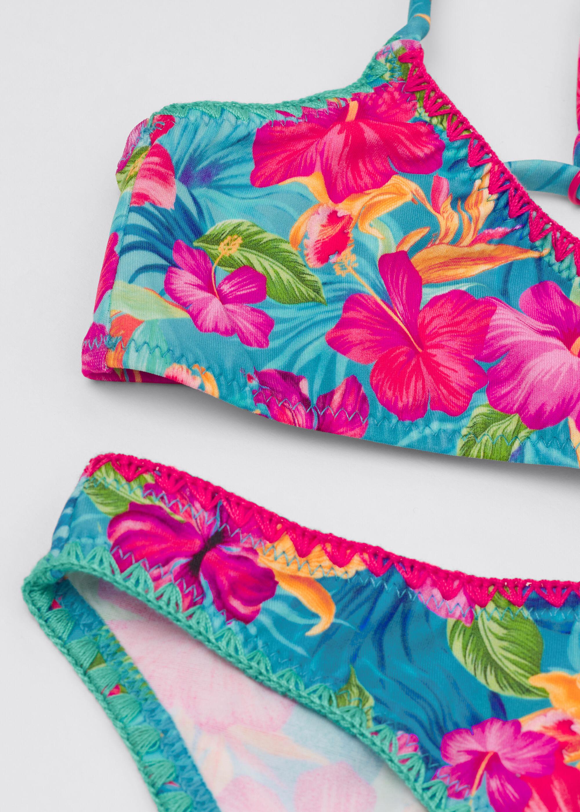 Costume Due Pezzi Bambina Colorful Tropics
