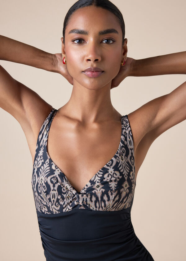 Golden Ethnic Slimming Swimsuit