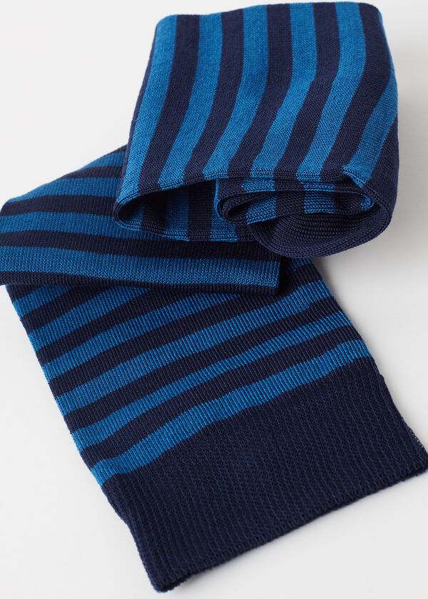 Men’s Two-Tone Striped Crew Socks