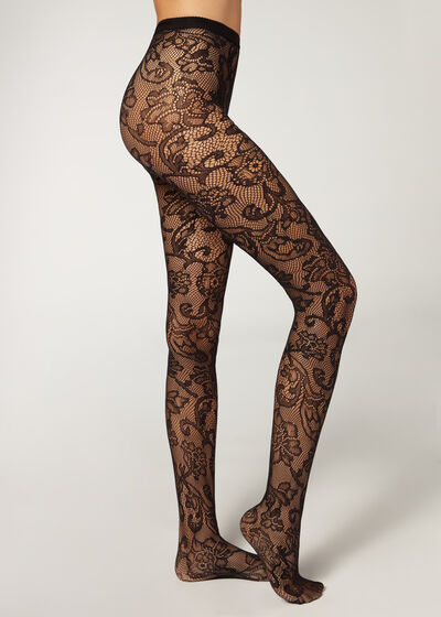 Eco Floral Fishnet Tights