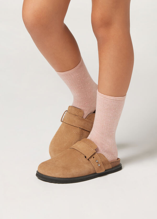 Girls&rsquo; Socks with Cashmere and Glitter