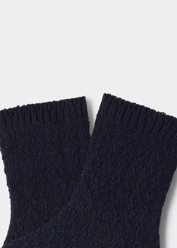 Girls&rsquo; Cable-Patterned Socks with Cashmere