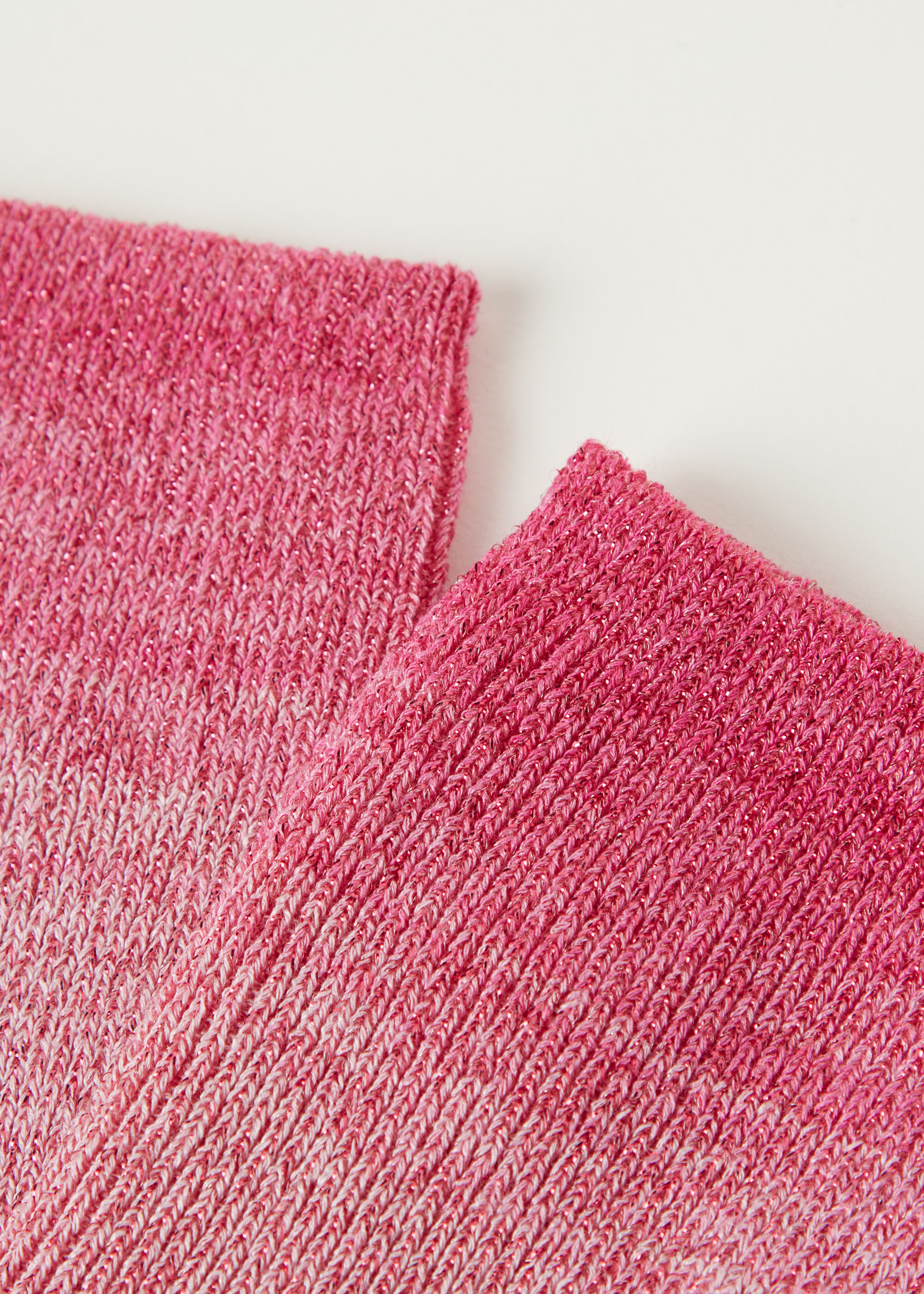 Ombre Stripe and Glitter Short Socks