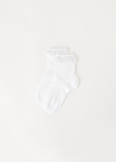 Dievčenské Nízke Ponožky s Volánikom