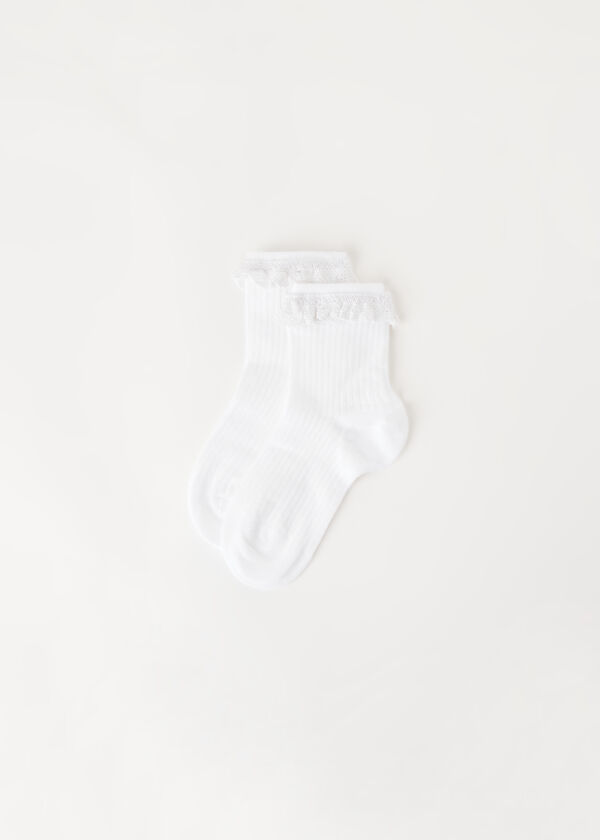 Kurze Socken mit Rüschen für Mädchen