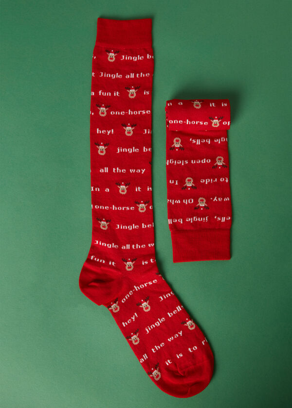 Pánske dlhé ponožky s vianočným motívom z kolekcie pre celú rodinu