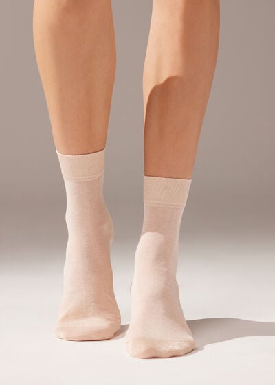 Κοντές Κάλτσες με Λεπτομέρειες Γκλίτερ