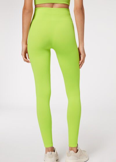 Leggings Deportivos Seamless con Canalé Fino