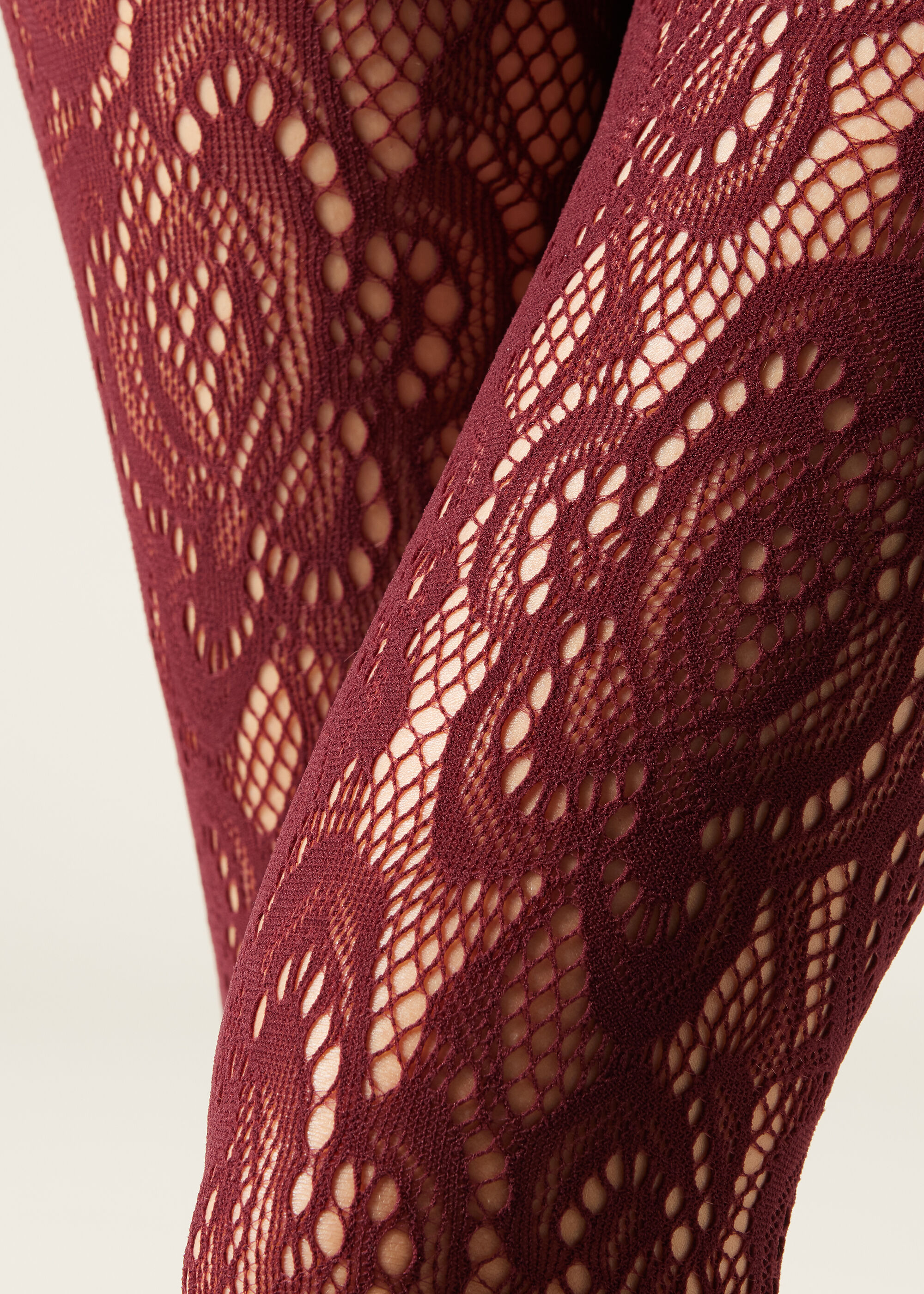 Collant résille effet macramé