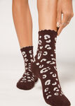 Animal-Patterned Ribbed Short Socks