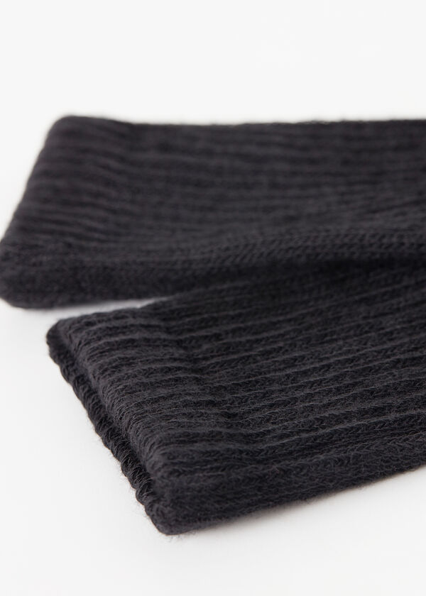 Relaxed-Effect Ribbed Short Socks