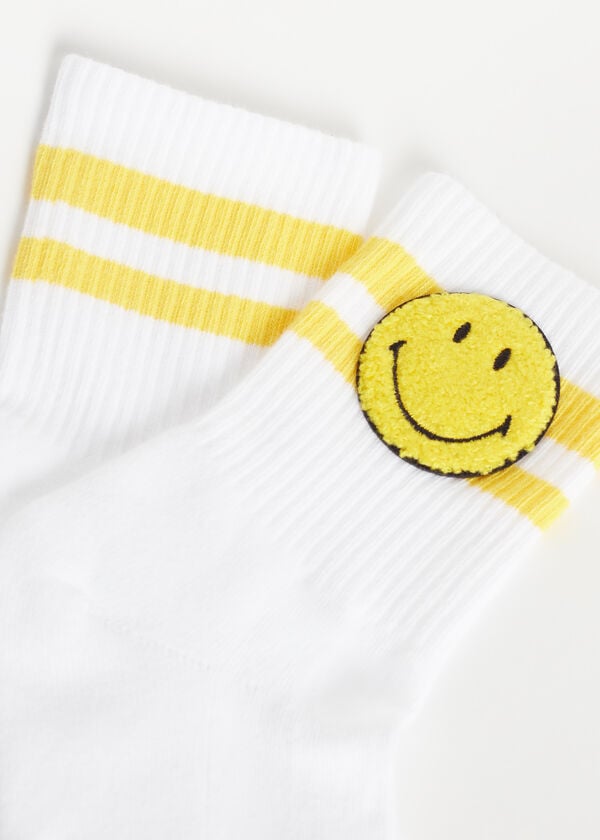 Kratke sportske čarape s apliciranim detaljem Smiley®