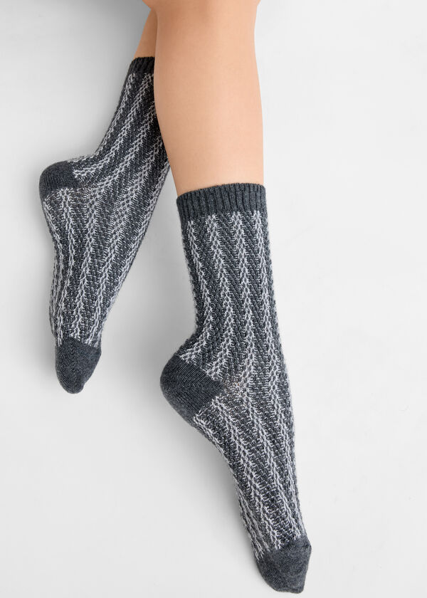 Two-Tone Socks with Cashmere
