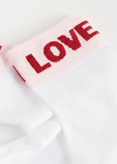 Kratke čarape sa sloganom "I Love You"