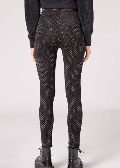 All-Over Diamanté Appliqué Skinny Leggings