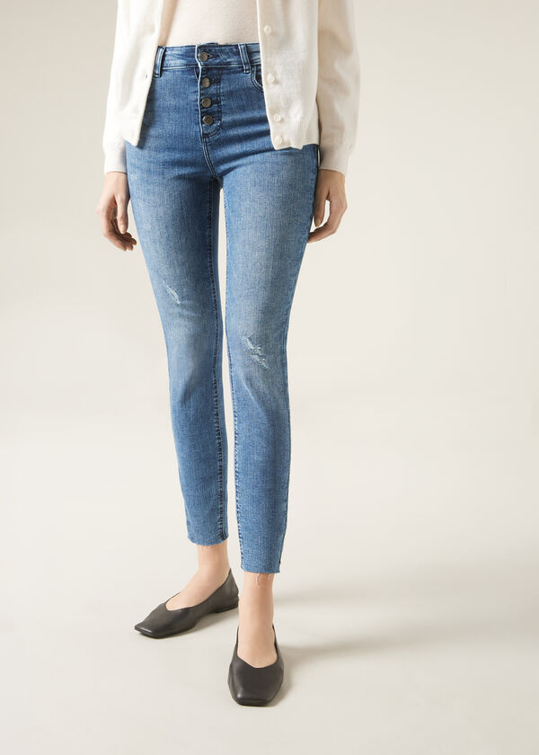 Super-Skinny Jeans with Buttons