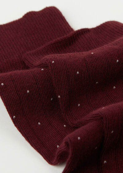 Men’s Ribbed Polka Dot Long Socks