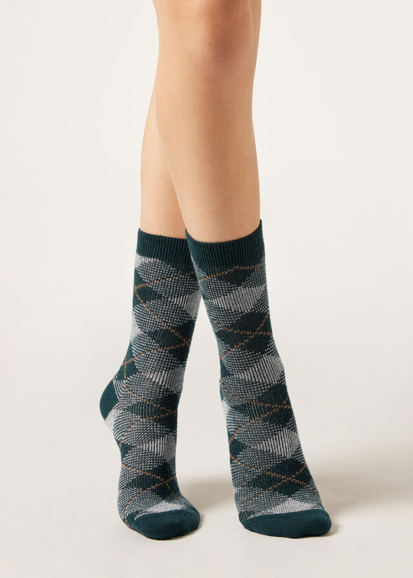 Tartan Socks with Cashmere
