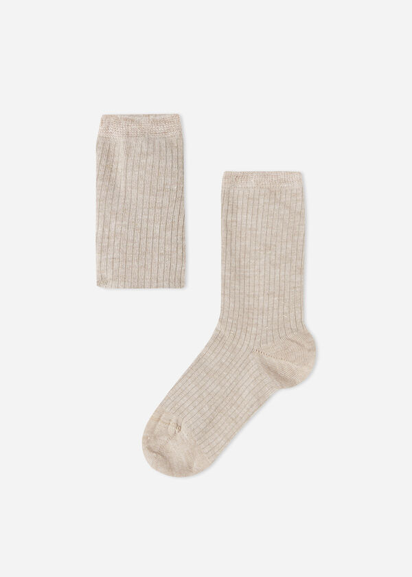 Kurze Socken mit Cashmere und Glitzer für Mädchen