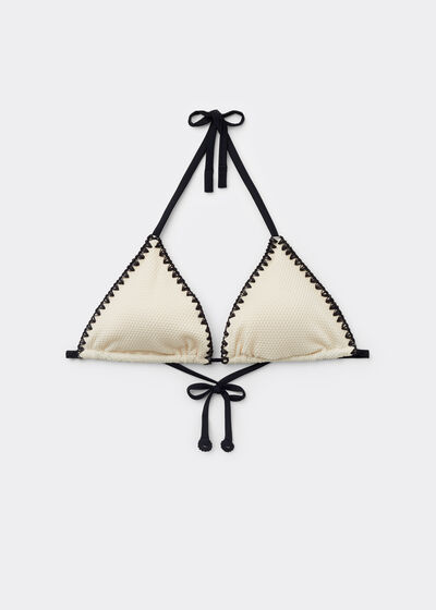 Bra de bikini triangular Bicolor Embroidery