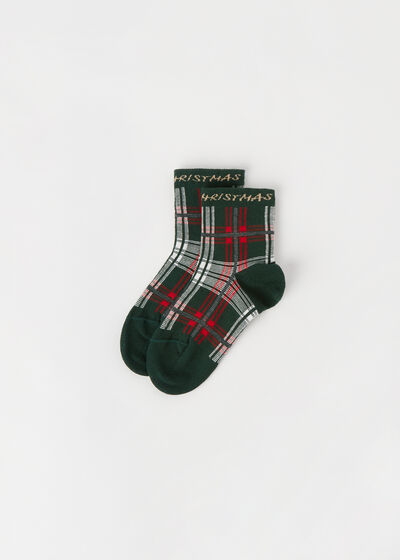 Kids’ Christmas-Patterned Short Socks