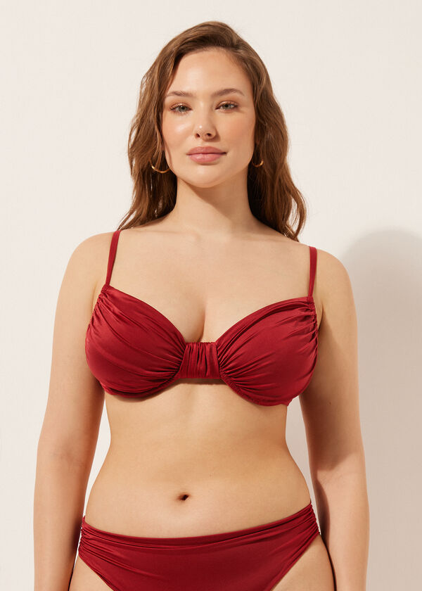 Shiny Satin Bikini Top
