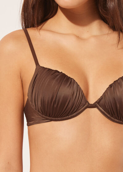 Push-up-Bikinioberteil Shiny Satin