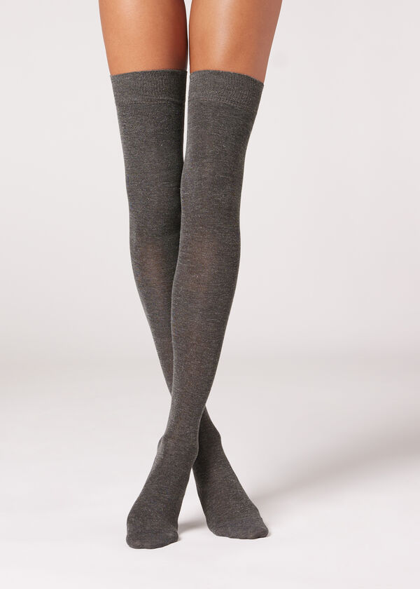 Cashmere and Glitter Over-the-Knee Socks