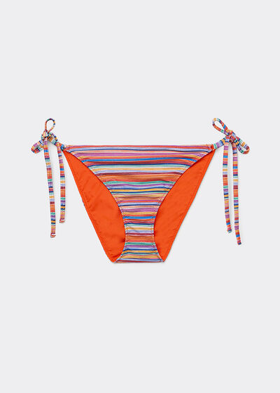 Tie Bikini Bottoms Colorful Stripes