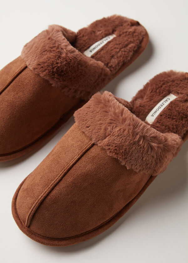 Closed-Toe Plush Slippers