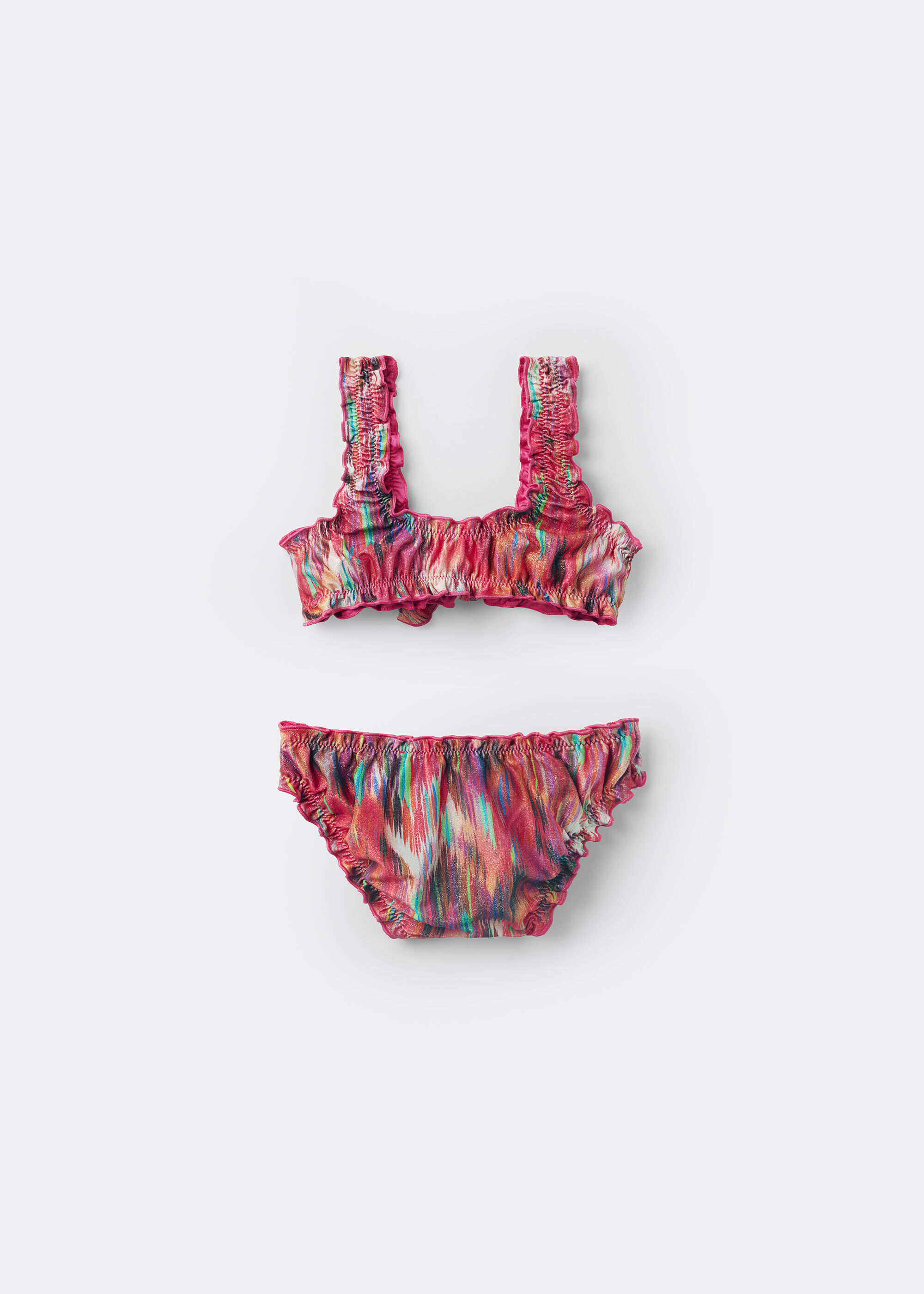 Costum de Baie din Două Piese pentru Fete Multicolor Ethnic