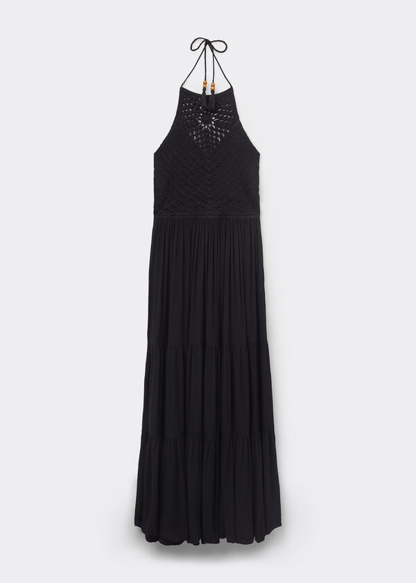 Long Dress with Crochet Body