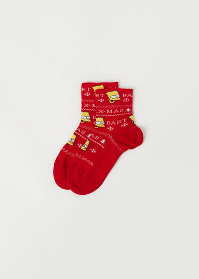 Krátké dětské vánoční protiskluzové ponožky se Simpsonovými