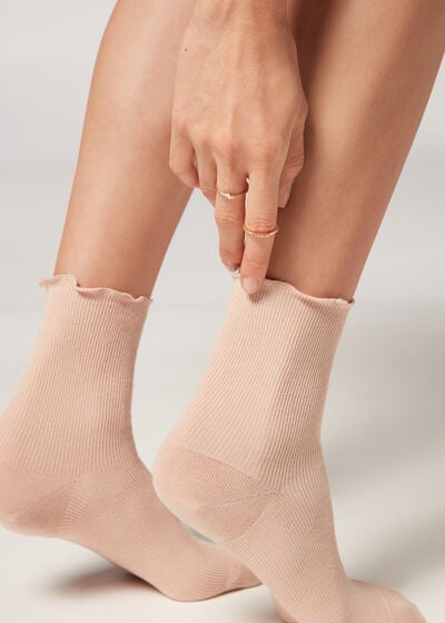 Krátke vrúbkované ponožky